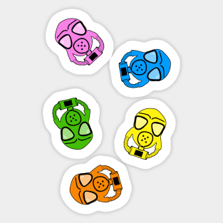 multi colored gas masks Sticker